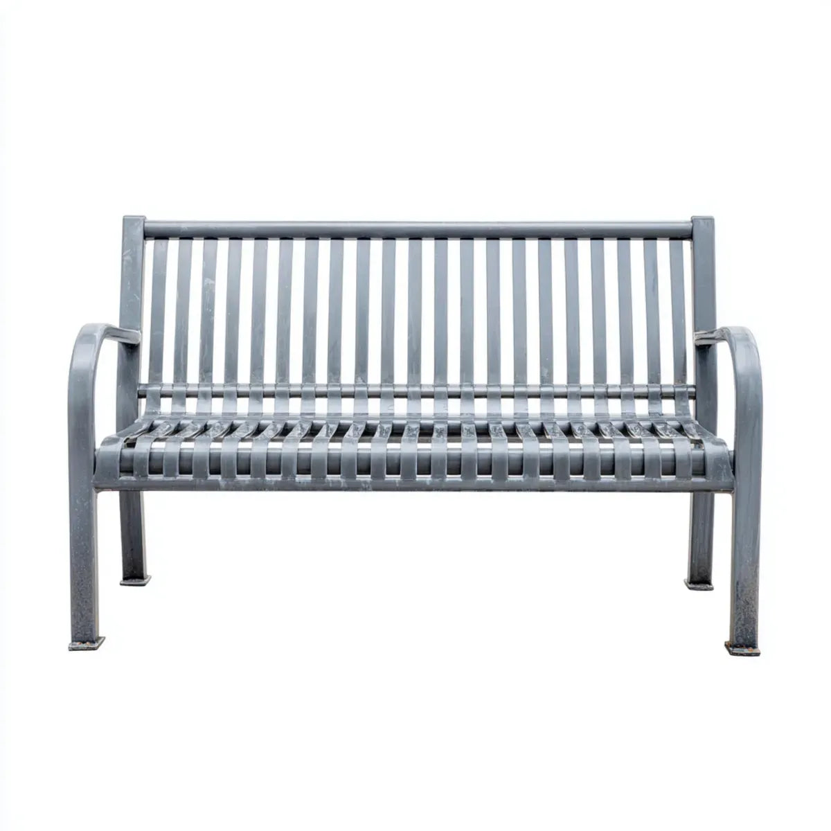 Ławka ogrodowa 2-osobowa szary z aluminium prostokątna 126 x 60 x 86 cm