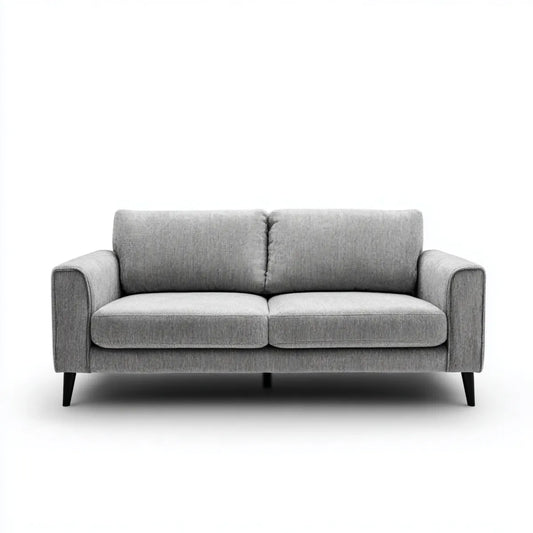 Sofa, 2-fotela szara 160 x 85 x 86 cm z tapicerką z poliestru